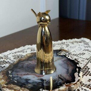 Vintage Napier brass kitty cat 1 oz jigger